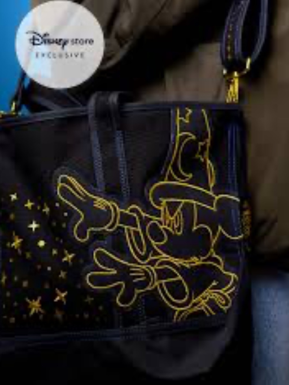 Disney Fantasia Sorcerer Mini Mickey Canvas Tote with Removable Strap
